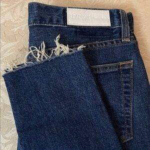 Re/Done Trendy Originals High Rise Ankle Crop Blue Jeans (Women’s Size: 28)